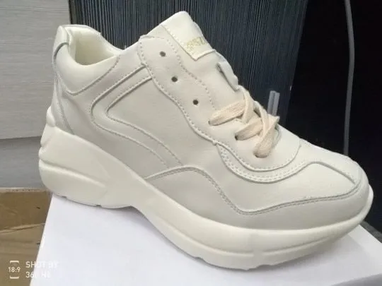 Sneakers Vintage White Clunky Sneakers 2019 Fashion Lace Up Women