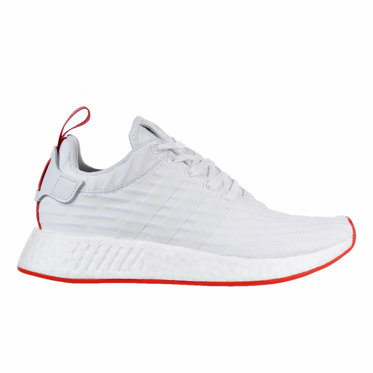 Adidas NMD_R2 Primeknit Men's Shoe White/Core Red Good Adidas Running Shoes