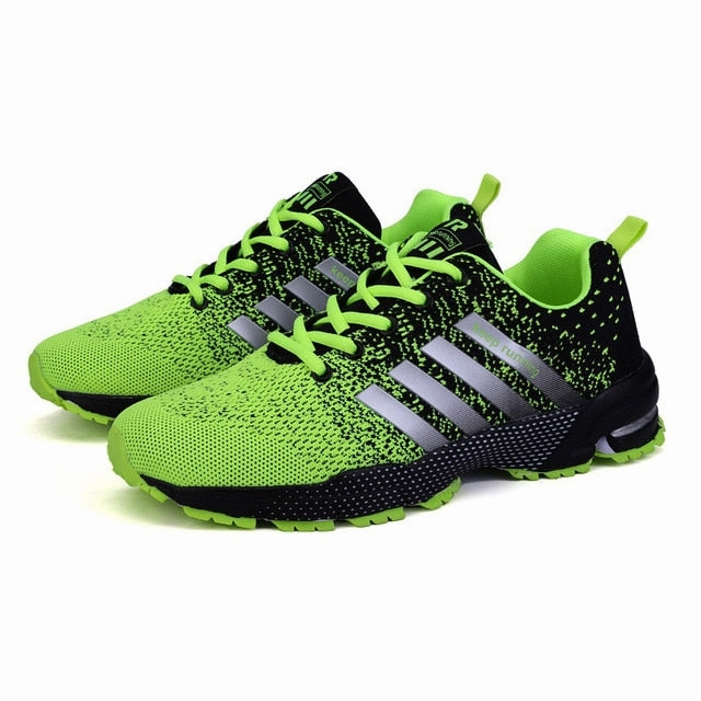Big Size Green Breathable Cheap Running Shoes Men Trail Running Shoes With Wide Toe Box