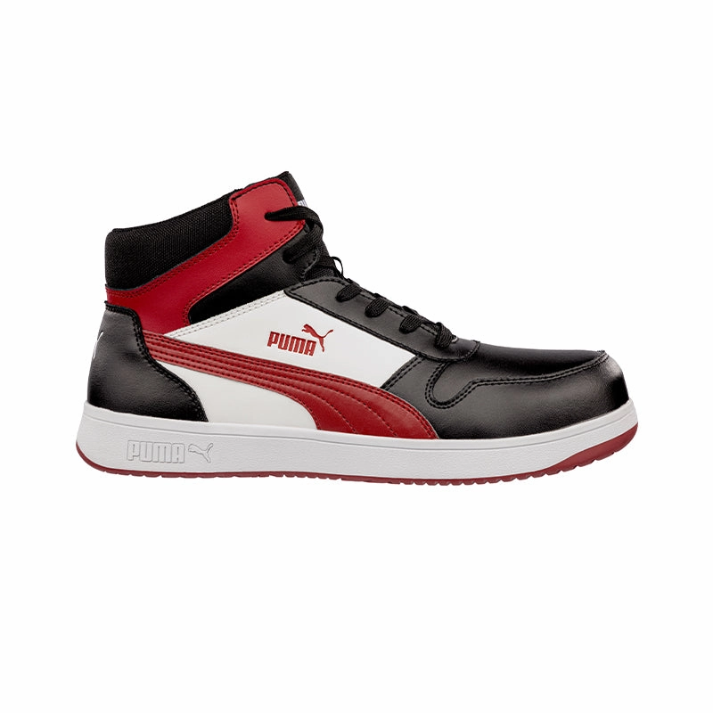 Puma Forecourt Retro Safety Boot (Black/Red/White) 630057 High-top Asics Sky Elite Flytefoam 2 Volleyball Shoes