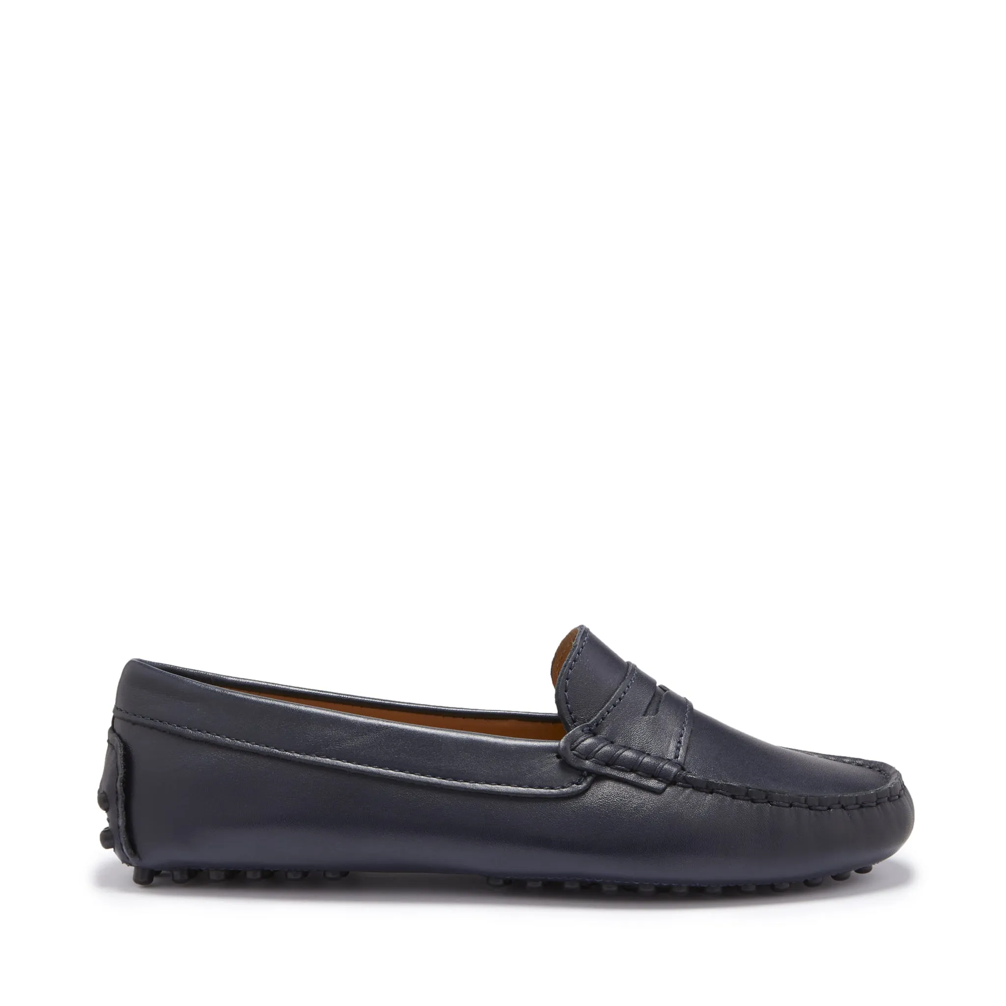 Alexander Wang Carter Loafers Women's Penny Driving Loafers, navy blue leather