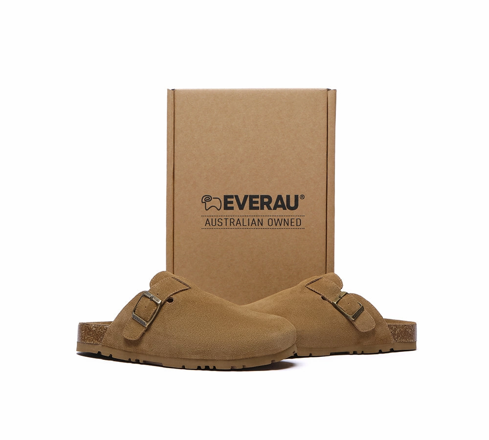 EVERAU Men Adjustable Buckled Straps Slip-on Flat Sandal Slides Large Size Mason Animated Slippers