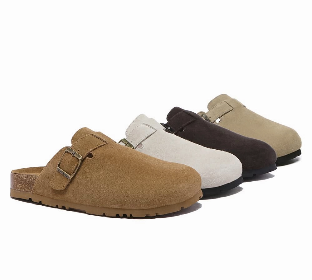 EVERAU Men Adjustable Buckled Straps Slip-on Flat Sandal Slides Large Size Mason Dora Slippers