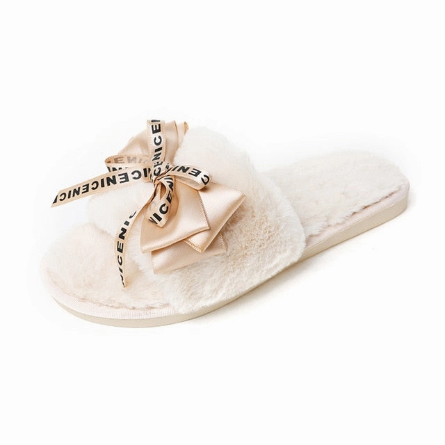 Winter Women House Slippers Faux Fur Fashion Warm Shoes Woman Slip on Flats Female Slides Black Pink cozy home  furry slippers Ancient Greek Flip Flops