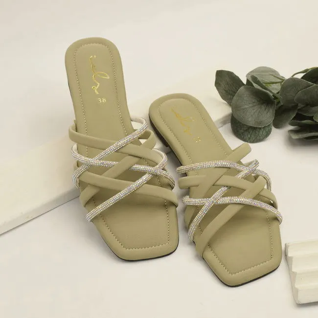 Women Fashion Luxurious Cross Over Strap Slides Style Flat Slippers, Sandal Perfect for Summer Wear - Comfortable and Stylish for Any Occasion Black, Light Green Japanese Slippers Indoor