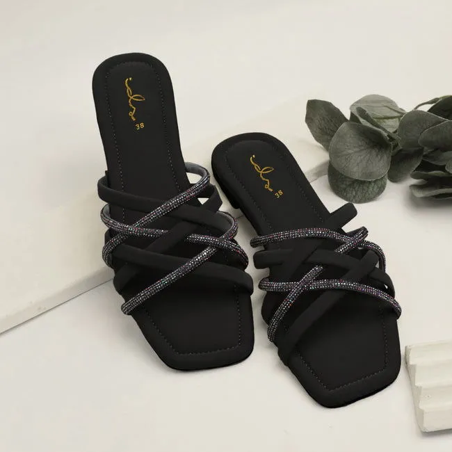 Women Fashion Luxurious Cross Over Strap Slides Style Flat Slippers, Sandal Perfect for Summer Wear - Comfortable and Stylish for Any Occasion Black, Light Green Academy Sports Slippers
