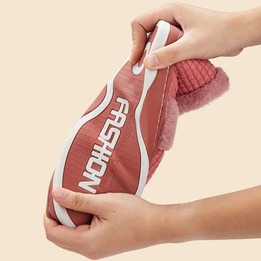 Women Memory Foam Winter Fashion Checked Slippers Yankee Slides