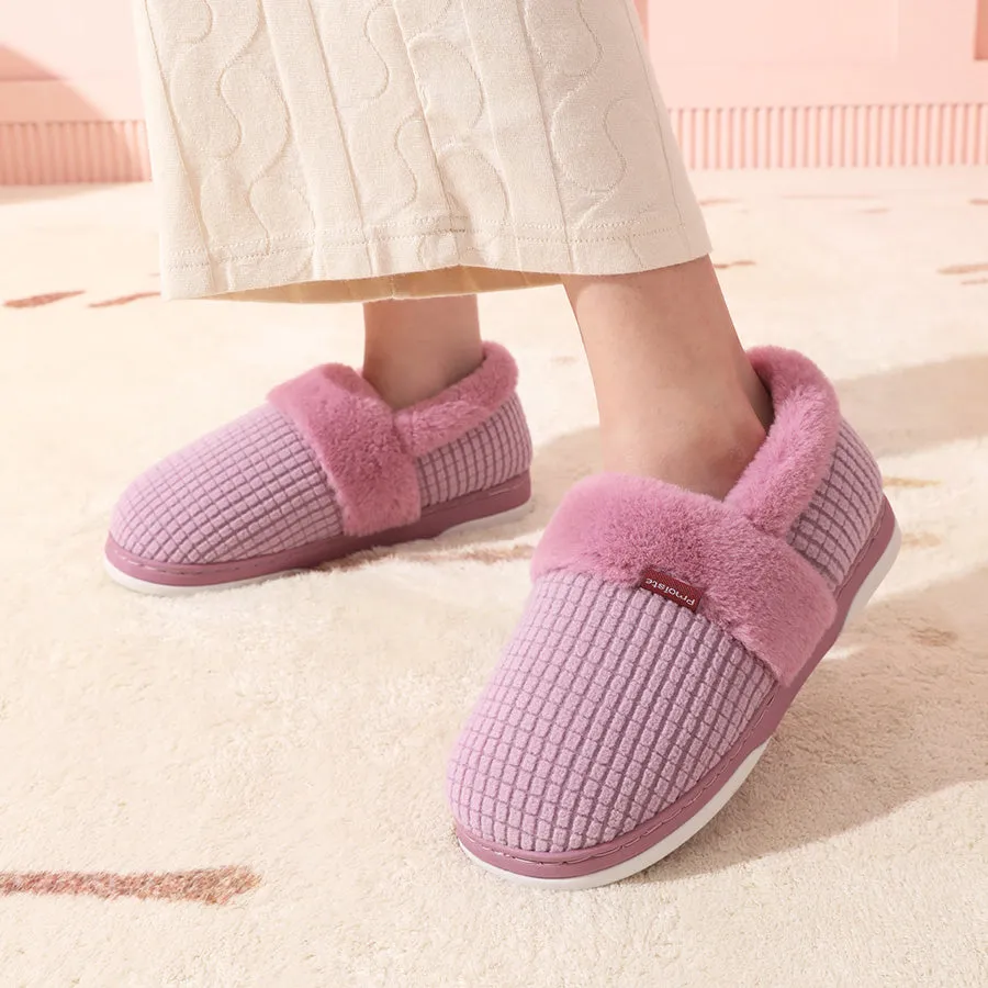 Dress To Impress Slippers Code Women Memory Foam Winter Fashion Checked Slippers