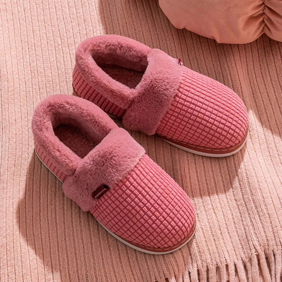 Indoor Outdoor Slippers With Arch Support Women Memory Foam Winter Fashion Checked Slippers