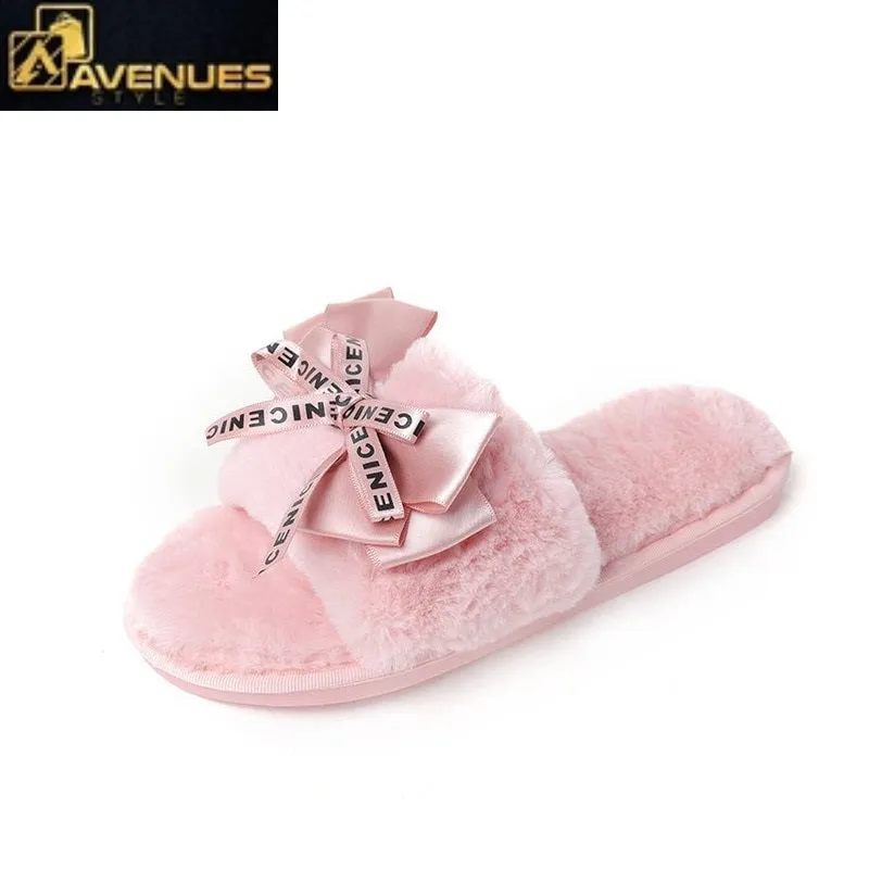 Best Bedroom Slippers Women Plush Home Faux Fur Slippers