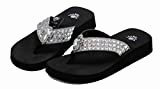 Women Flip Flop Flat Western Cross Slipper Bling Rhinestone Sandals (L) Black Inexpensive Flip Flops Bulk
