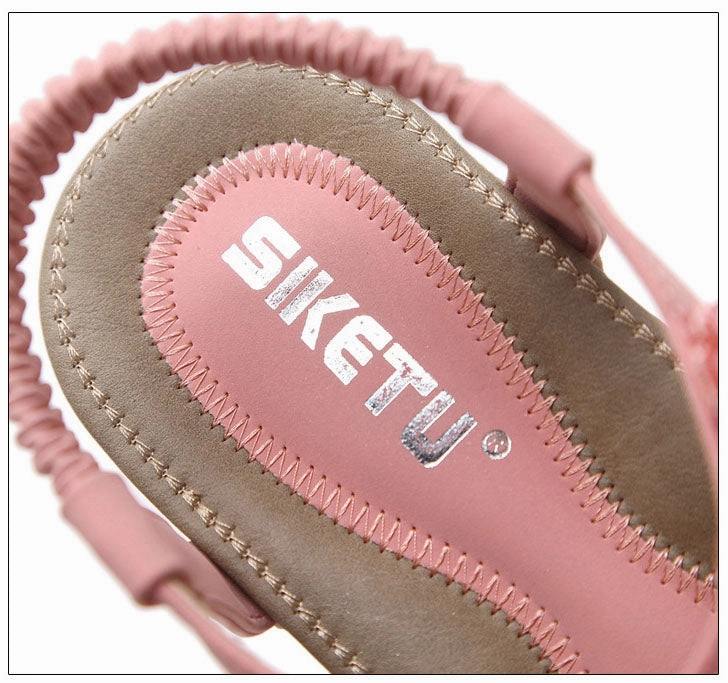 Sandals Club Level Vs Butler Women's Boho Casual Flat Ankle Elastic Flip Flop Sandals