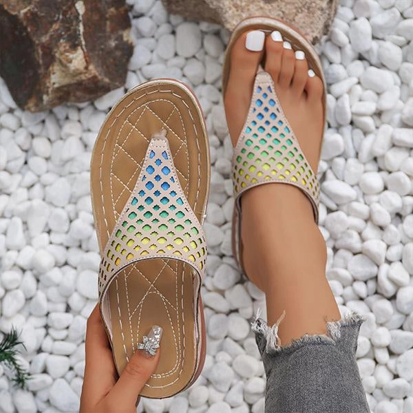 Women's Casual Color Plaid Flat Flip Flops 13332103S Urban Flip Flops