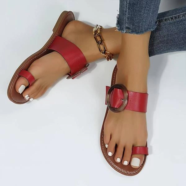 Literide Flip Flops Women's Fashionable Flat Buckle Beach Flip-Flops 99182042S