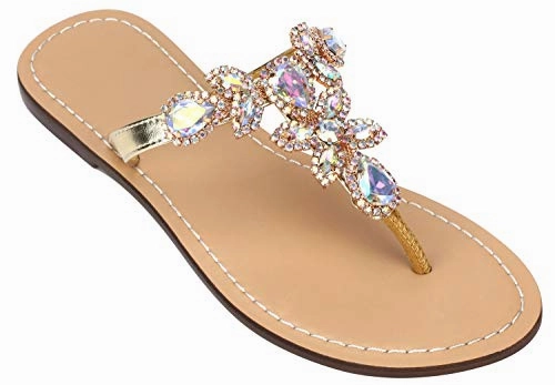 Women's Summer Rhinestone Jeweled Sandals Tattoo Flip Flops