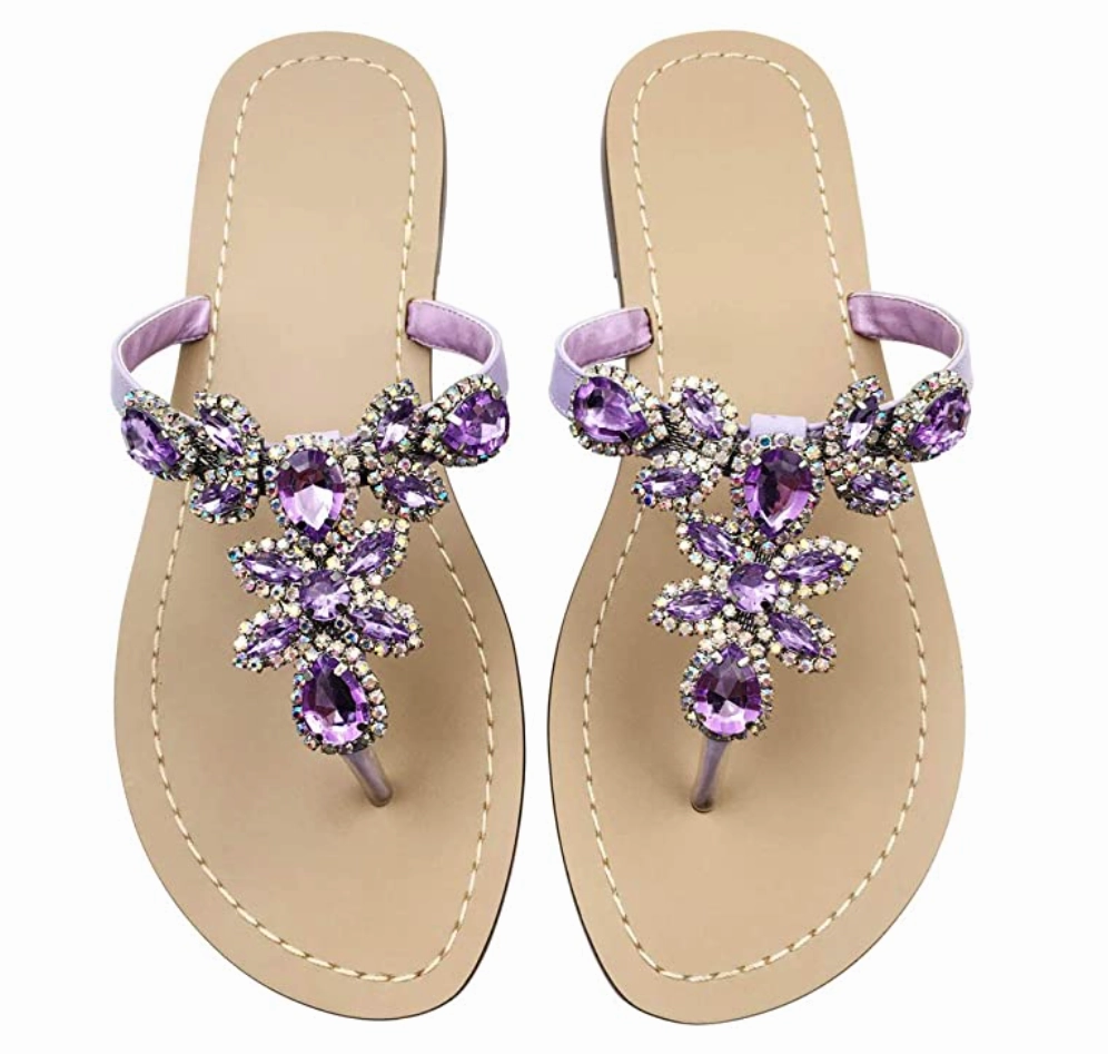 Women's Summer Rhinestone Jeweled Sandals Softest Flip Flops
