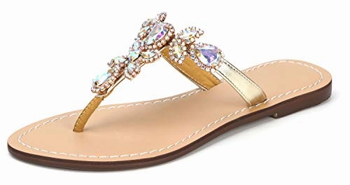 Ridiculously Comfortable Flip Flops Women's Summer Rhinestone Jeweled Sandals
