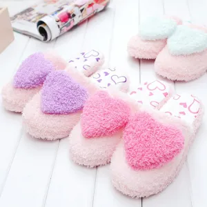 Wholesale Slippers In Bulk Women's cute heart slippers soft plush warm house shoes