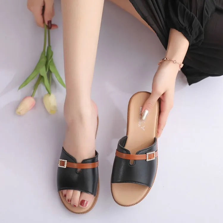 Women's Fashion Buckle Slide Sandals TC-288 Beat Slippers
