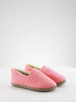 Best Spa Slippers Women's Graphic Ribbed print Slippers,Coral