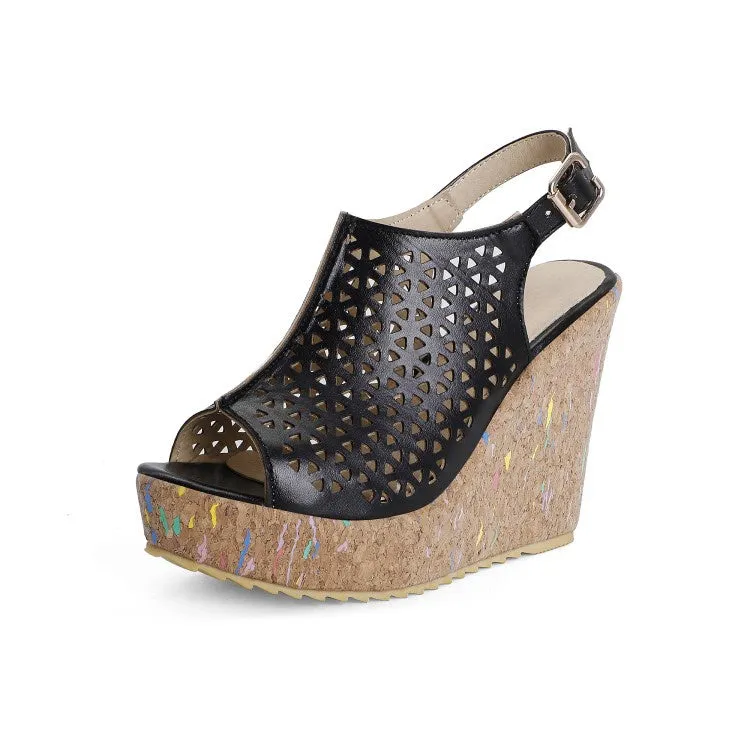 Clip Art Slippers Women's High Heel Platform Wedges Sandals