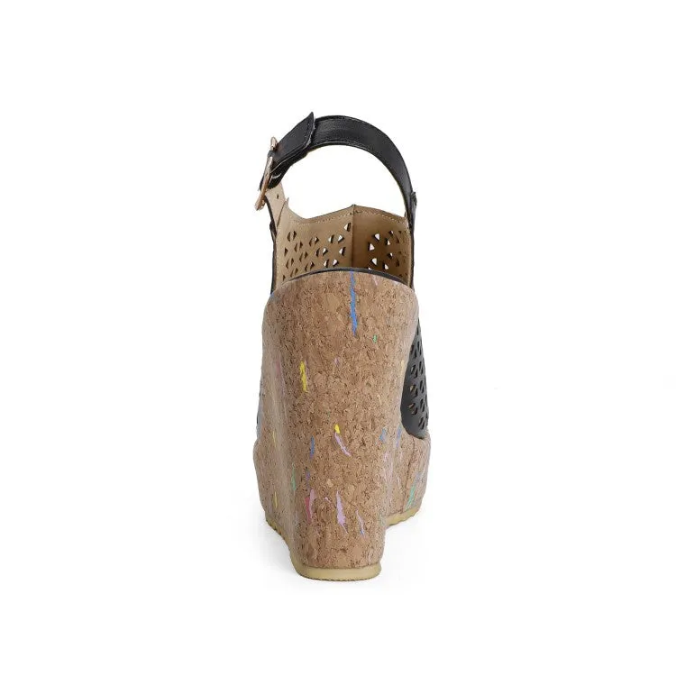 Women's High Heel Platform Wedges Sandals Recovery Slide