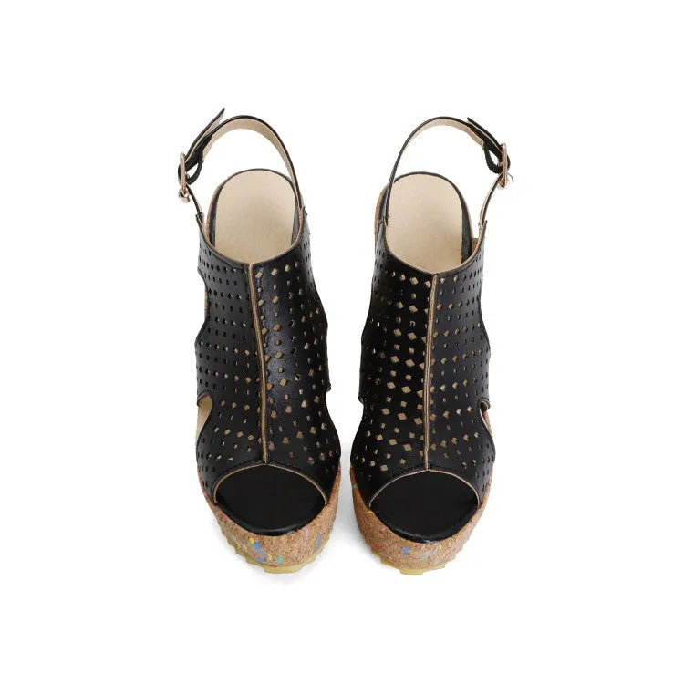 Slippers Maxx Women's Open Toe High Heel Platform Wedges Sandals