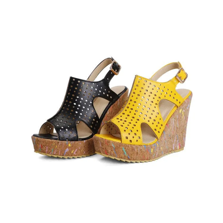 Rachel Roy Slippers Women's Open Toe High Heel Platform Wedges Sandals