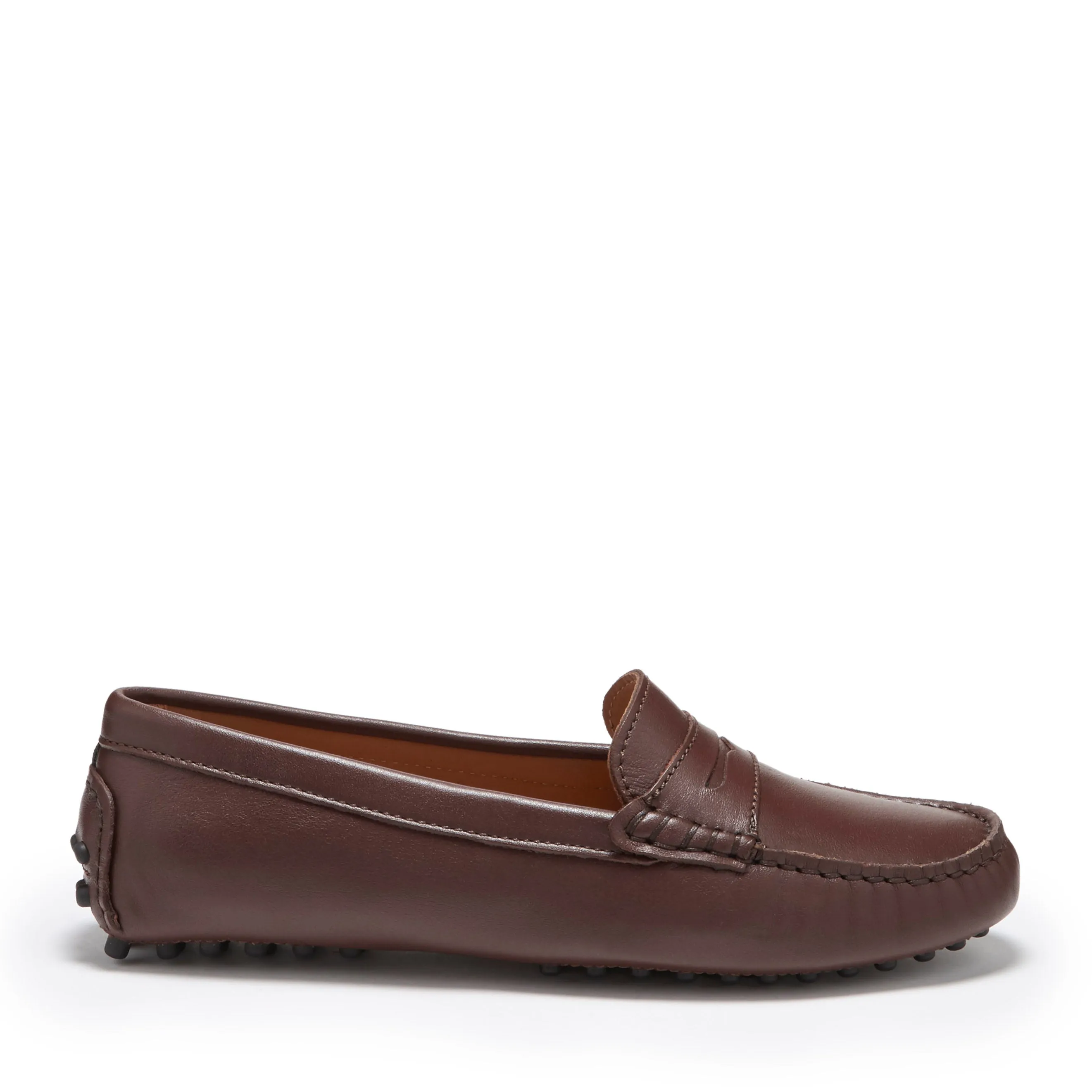 Academia Loafers Women's Penny Driving Loafers, brown leather