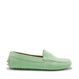Loafers With Trousers Women's Penny Driving Loafers, lagoon green suede