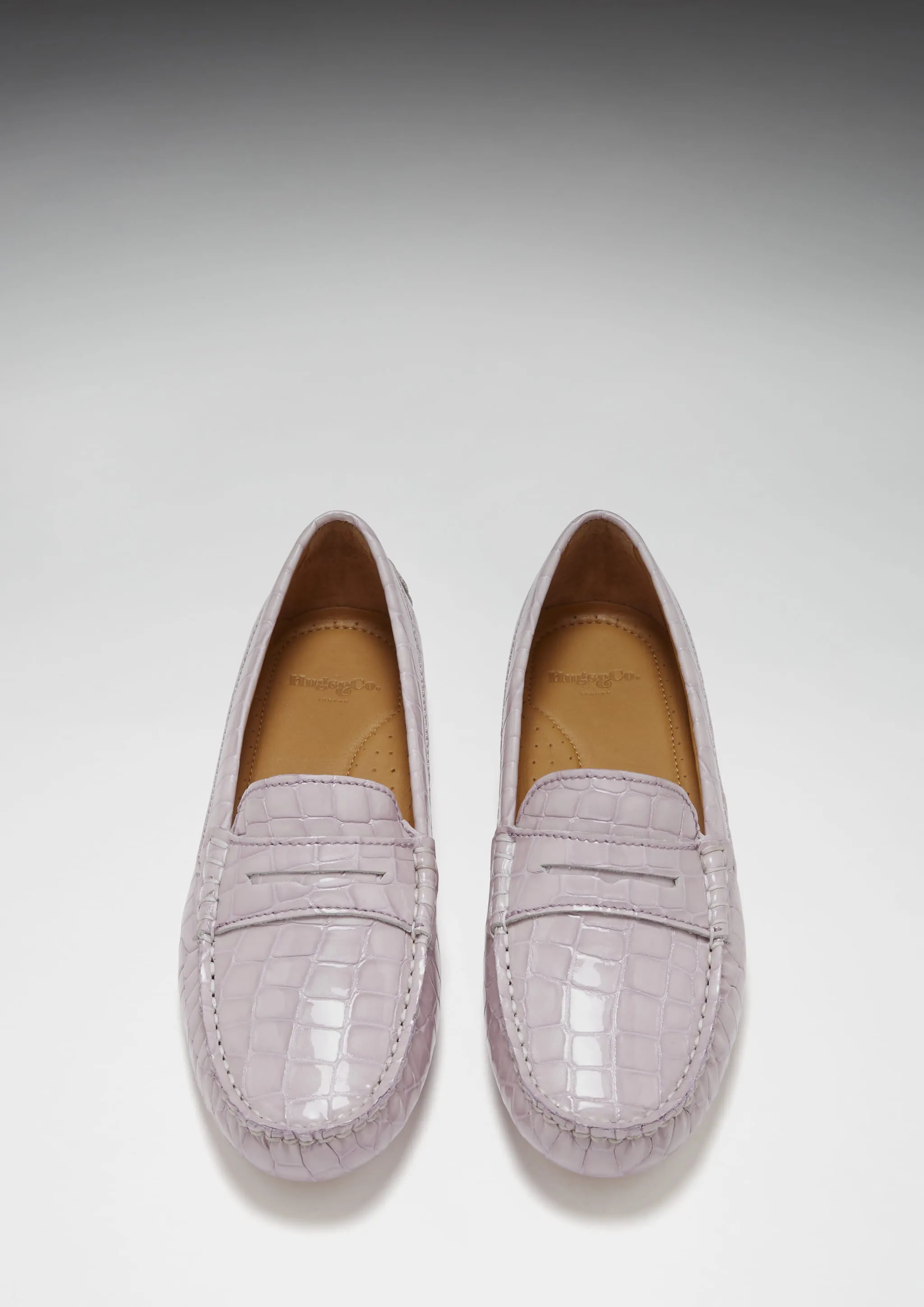 Women's Penny Driving Loafers, lilac croc print patent leather Steve Madden Velvet Loafers