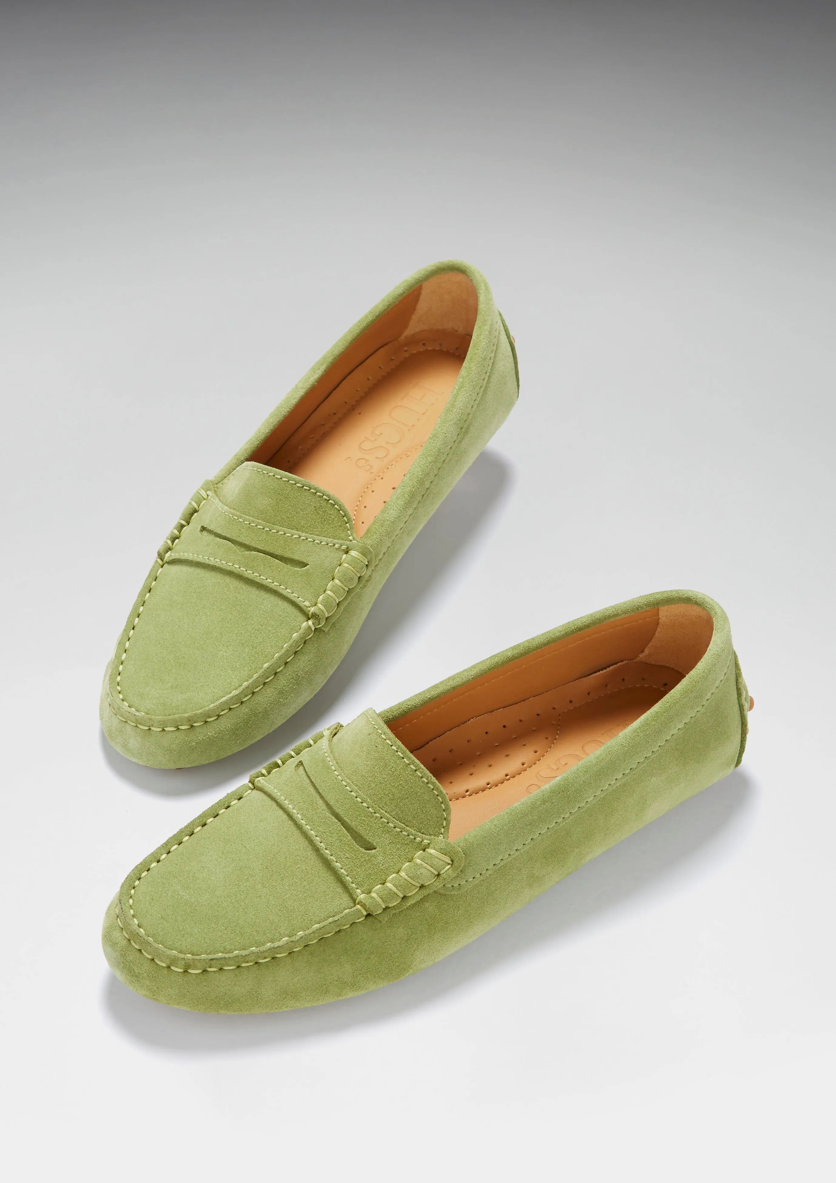 Women's Penny Driving Loafers, olive green Jeans For Loafers