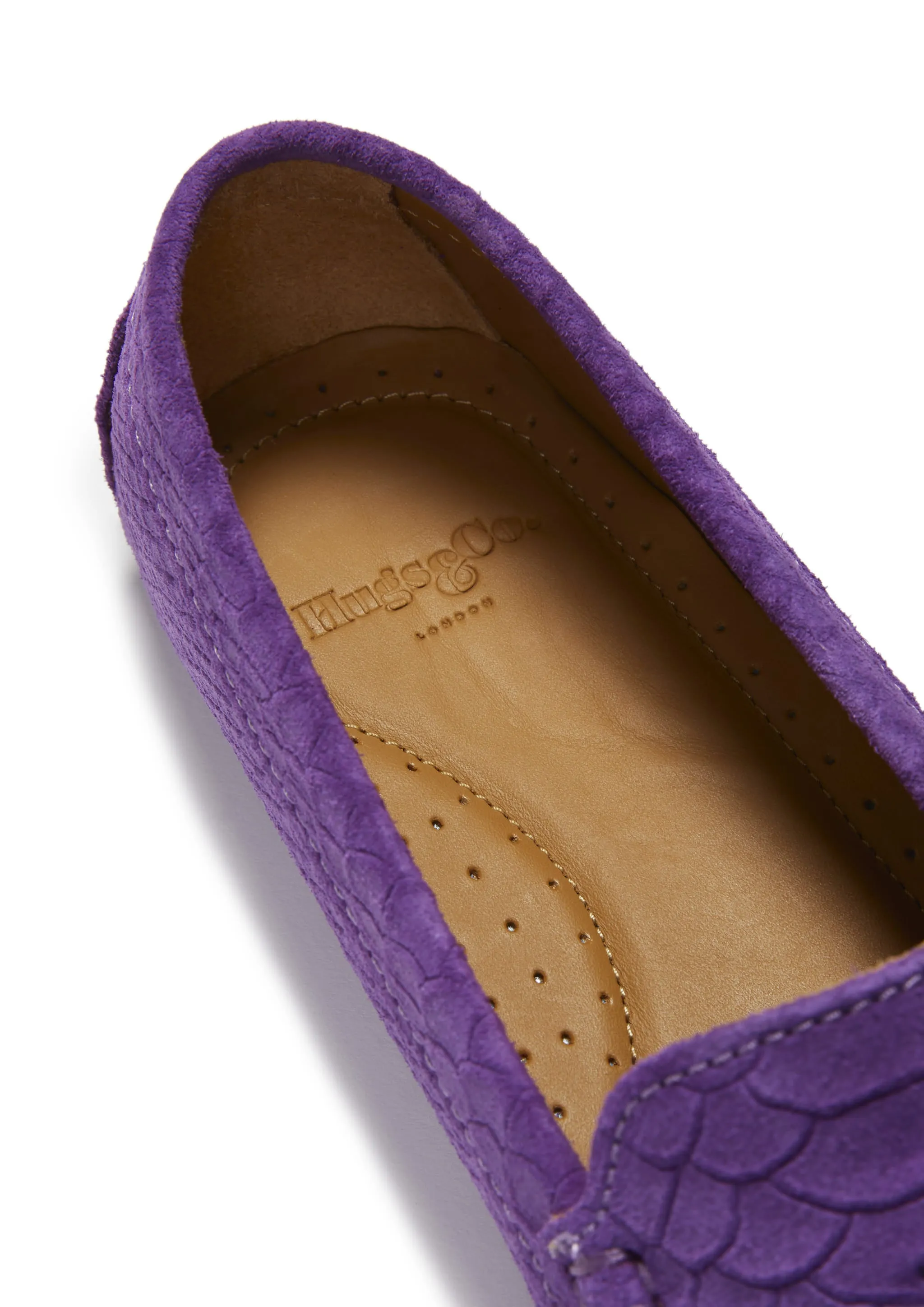 Loafers For Wedding Women's Tasselled Driving Loafers, purple embossed suede