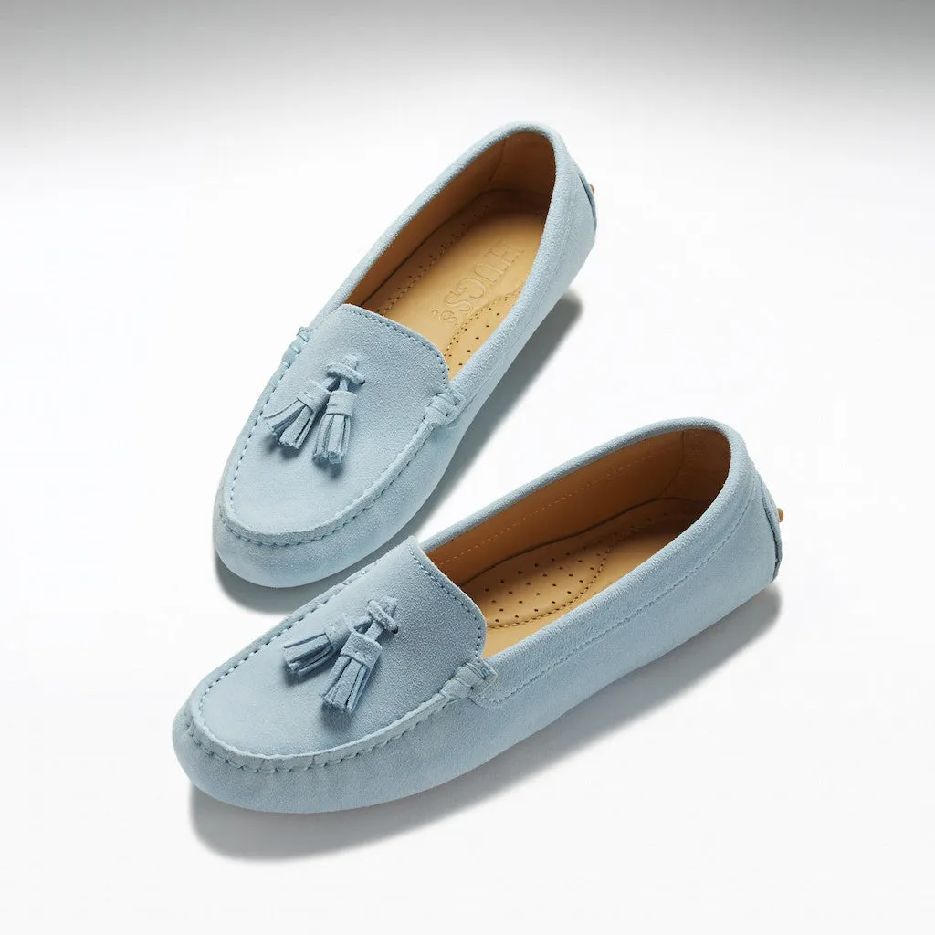Michael Michael Kors Loafers Women's Tasselled Driving Loafers, sky blue suede