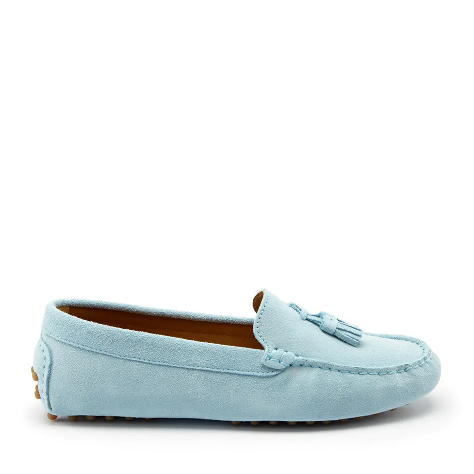 Heel Grips For Loafers Women's Tasselled Driving Loafers, sky blue suede