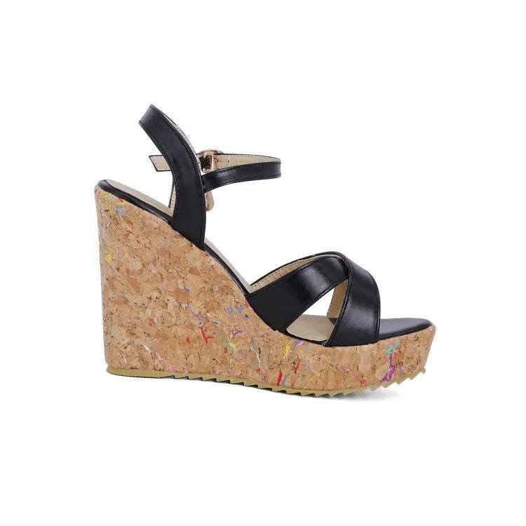 Marabou Slippers Women's Wedges Platform Sandals