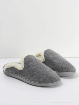 Women's Wool Inside Plain Slippers,Grey Pack Of Slippers