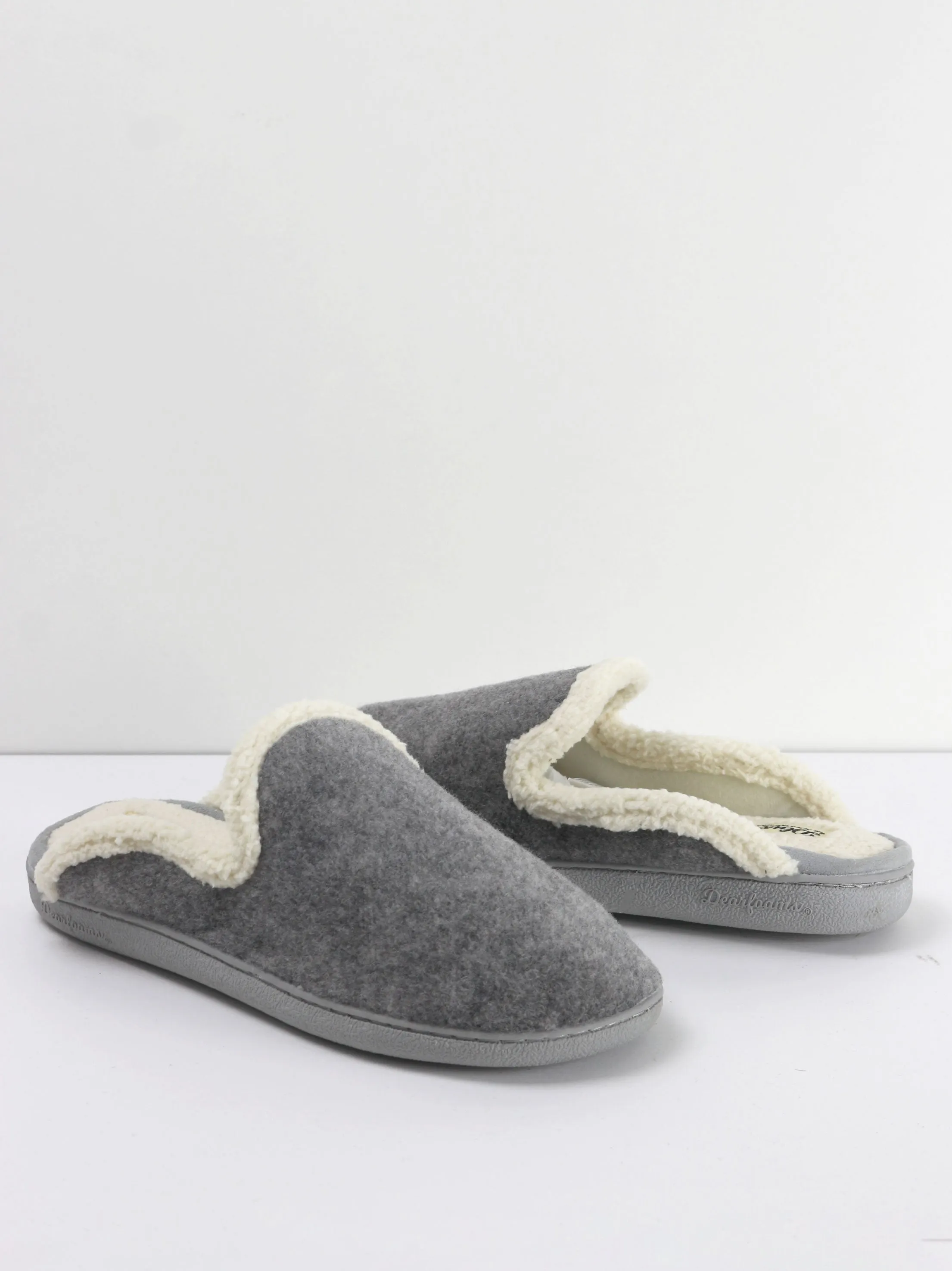 Women's Wool Inside Plain Slippers,Grey Prada Slippers