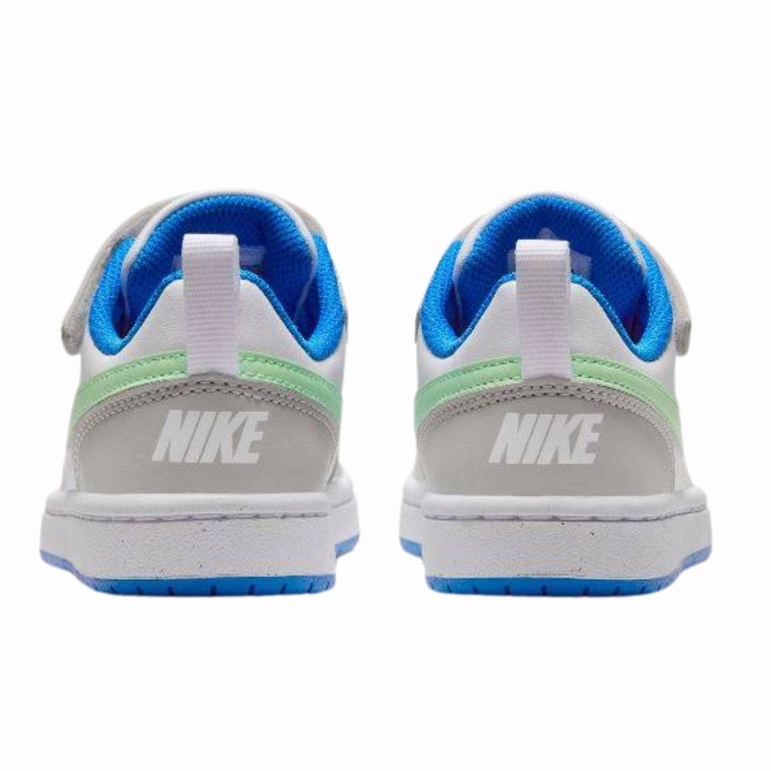 Nike - Kid's Court Borough Low Recraft PS 'Light Iron Vapor Green' - Light Iron Ore / White / Photo Blue / Vapor Green Asics Wrestling Shoes 2010