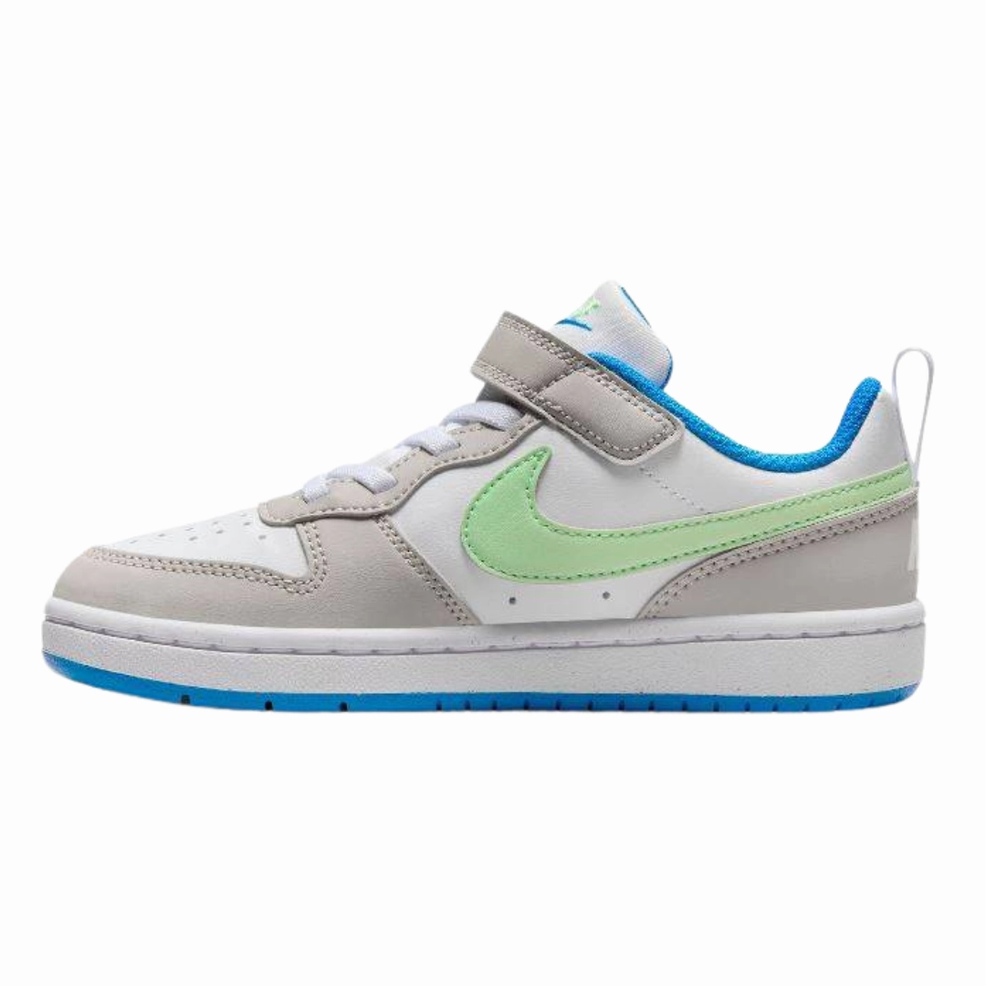 Nike - Kid's Court Borough Low Recraft PS 'Light Iron Vapor Green' - Light Iron Ore / White / Photo Blue / Vapor Green Asics Walking Vs Running Shoes