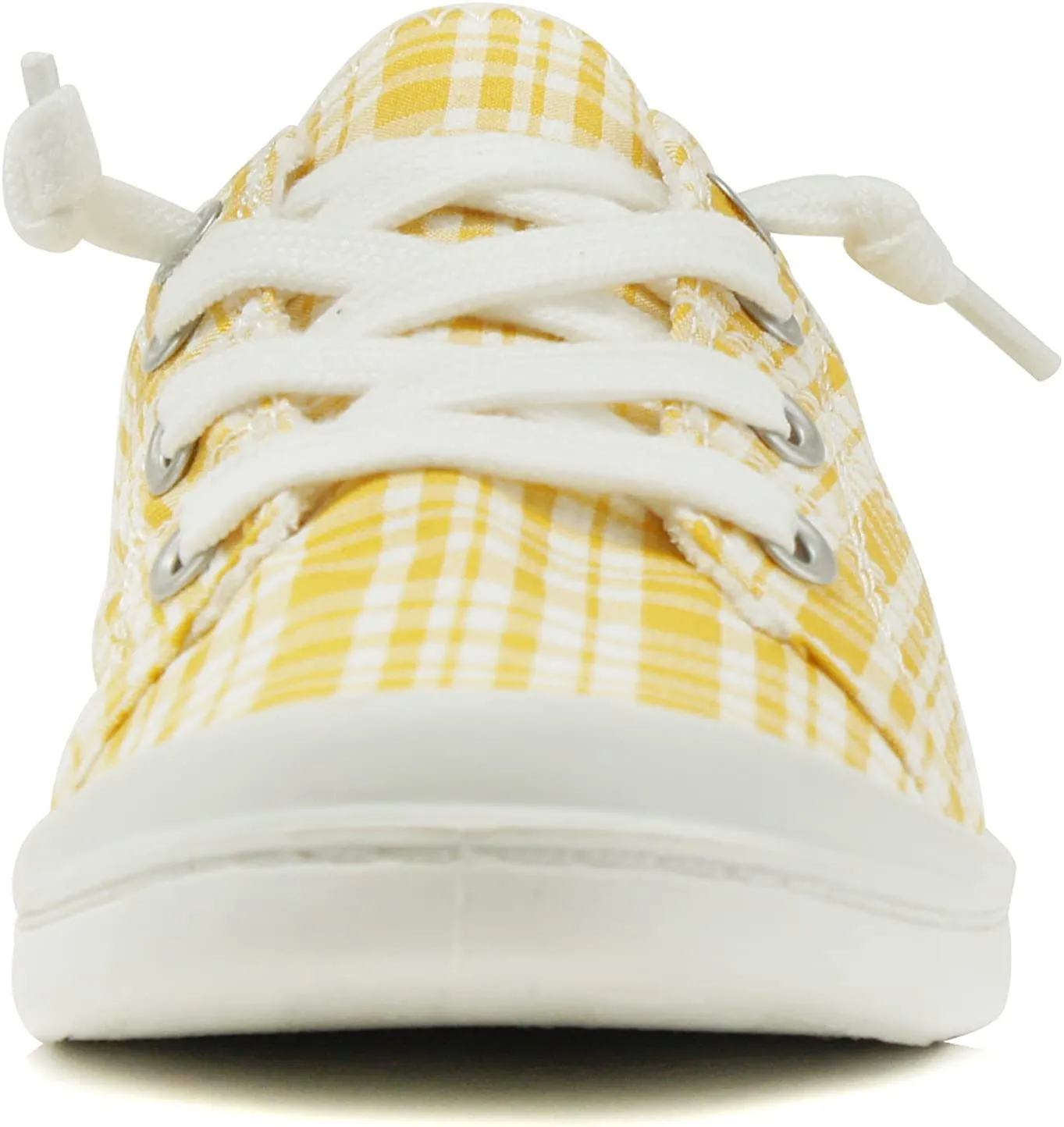 Pointy Toe Loafers ZIG-S Mustard Plaid Soda